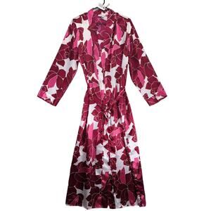 Ivy & Annabelle Women's L Floral Rose Satin Kimono Robe, Tie Waist Romantic